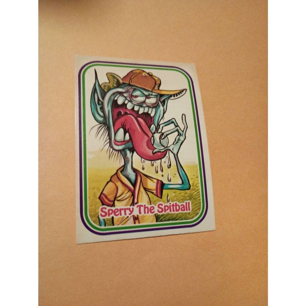 1988 Leaf Awesome All Stars Trading Card 64 Sperry The Spit Ball Baseball Parody